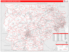 Fitchburg-Leominster Metro Area Digital Map Red Line Style